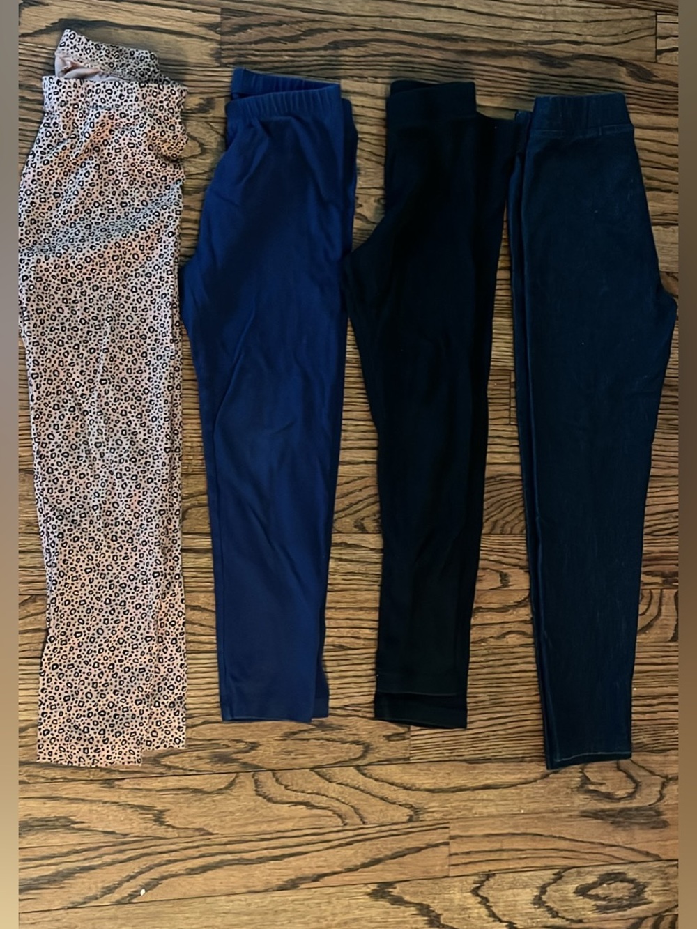 Girls' Mixed Leggings - Black, Navy, Animal Print - size 6/7 and 7
